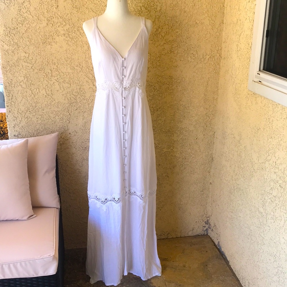 Guess pure white waverly maxi dress